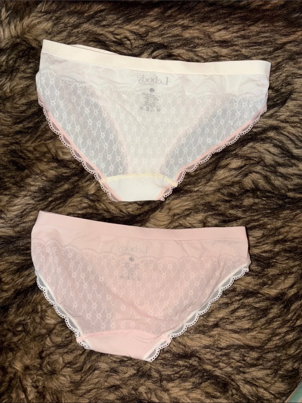Lebody Gold Label- Y2K Bikini Panty Trio - Soft Pink, White & Light Gray L